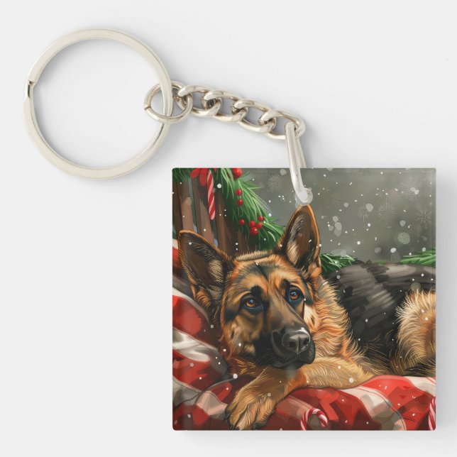 Tysk schäferhund jul festlig (Framsidan)