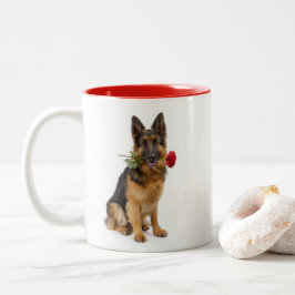 Tysk schäferhund kärlek Två-Tonad mugg
