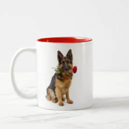 Tysk schäferhund kärlek Två-Tonad mugg