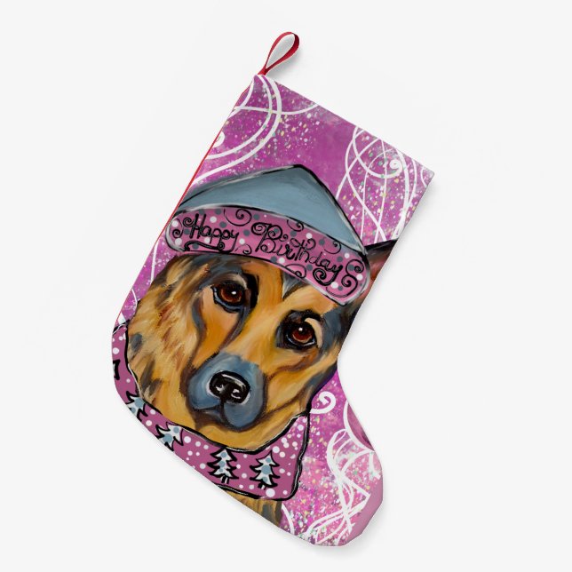 Tysk Schäferhund        Liten Julstrumpa (Framsidan (Hängande))