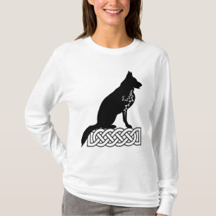 Tysk Schäferhund Loki Sailor's Knut Svart T Shirt