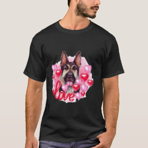 Tysk Schäferhund Med Hjärtans Kärlek T Shirt
