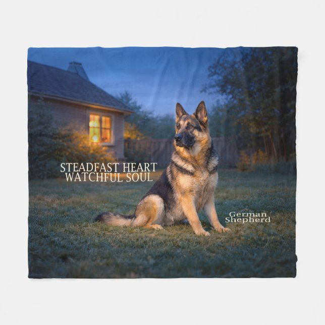 Tysk schäferhund med stadigt hjärta fleecefilt (Framsidan (Horisontell))