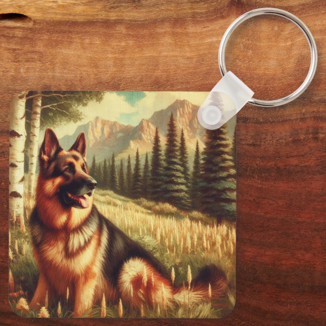 Tysk schäferhund nyckelring (Baksida)