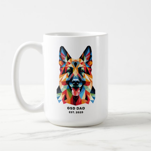 Tysk Schäferhund Pappa Grundad Datum Kaffemugg (Vänster)