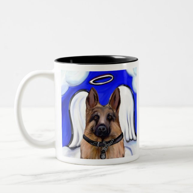 Tysk Schäferhund patrullhund Två-Tonad Mugg (Vänster)