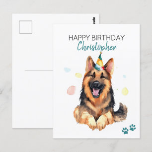 Tysk schäferhund Personlig Glad födelsedag  Vykort
