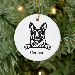 Tysk schäferhund Personlig Husdjur Ornament, Cu  Julgransprydnad Keramik