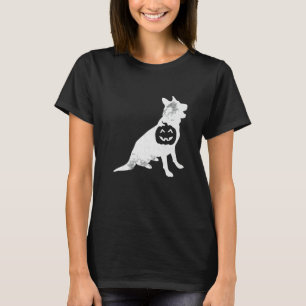 Tysk Schäferhund Pumpa Lata Halloween Dräkt Hund T Shirt