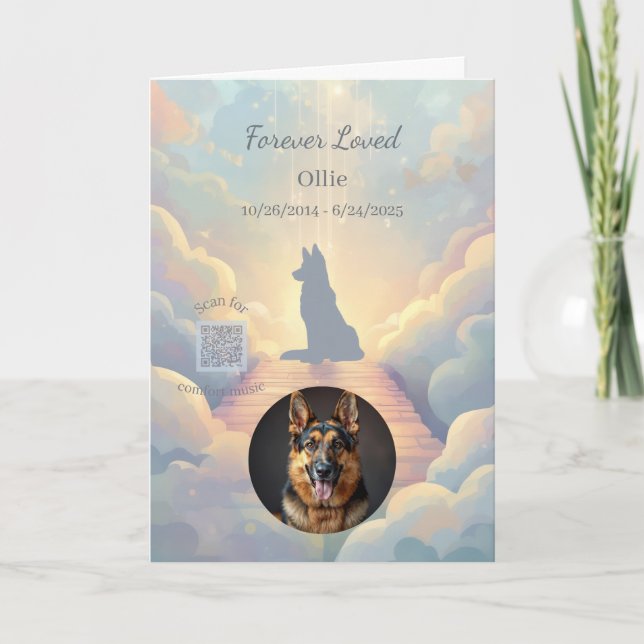 Tysk Schäferhund Rainbow Bridge Sympatikort Kort (Framsida)
