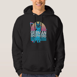 Tysk Schäferhund Retro Hoodie