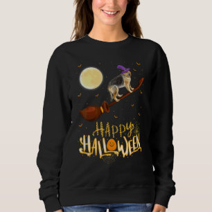 Tysk Schäferhund Rid Häxa Hagelgevär Halloween T Shirt