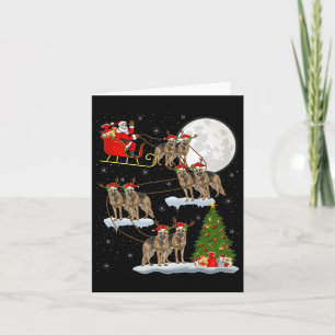 Tysk Schäferhund Santa slädar flygande rolig jul Kort