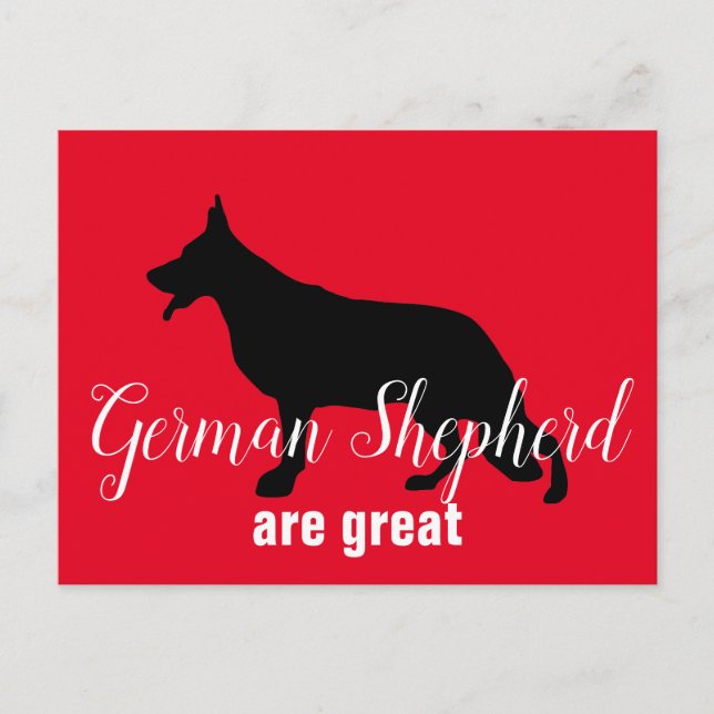 Tysk Schäferhund Silhuett Vykort (Framsida)
