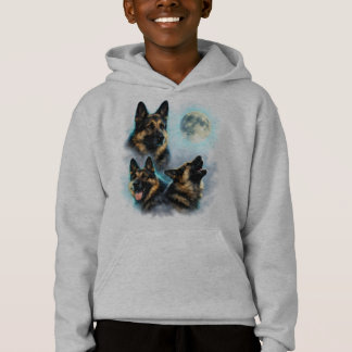 Tysk schäferhund som ylar mot månen t shirt