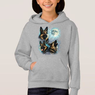 Tysk schäferhund som ylar mot månen t shirt