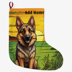 Tysk Schäferhund Stor Julstrumpa
