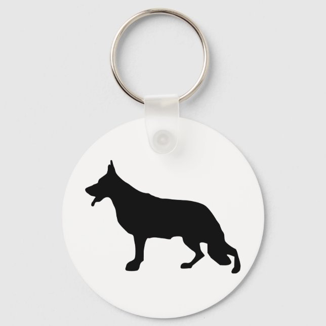 Tysk Schäferhund svart Nyckelring (Framsida)
