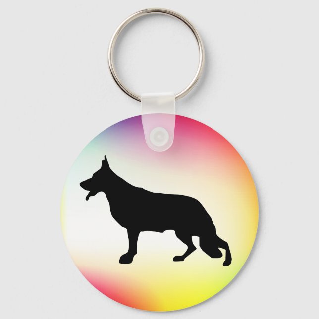 Tysk Schäferhund svart Nyckelring (Framsida)
