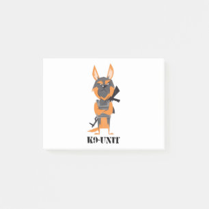 Tysk schäferhund tecknad K9 enhet hund design Post-it Block