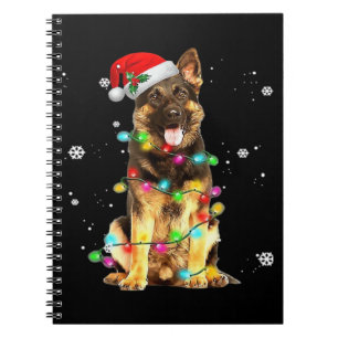 Tysk Schäferhund Träd Jul Tröja Xmas Do Anteckningsbok