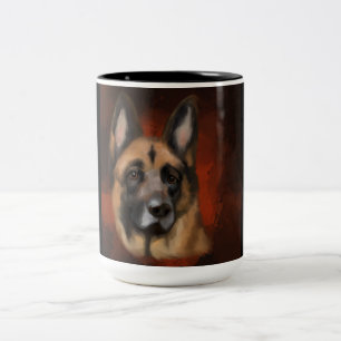 TYSK SCHÄFERHUND Två-Tonad MUGG