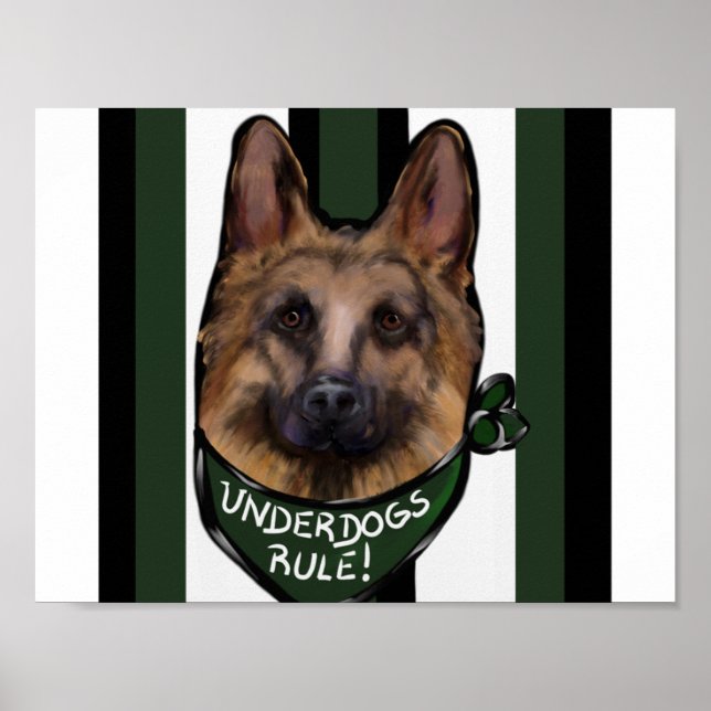 Tysk Schäferhund Underdog Poster (Framsidan)