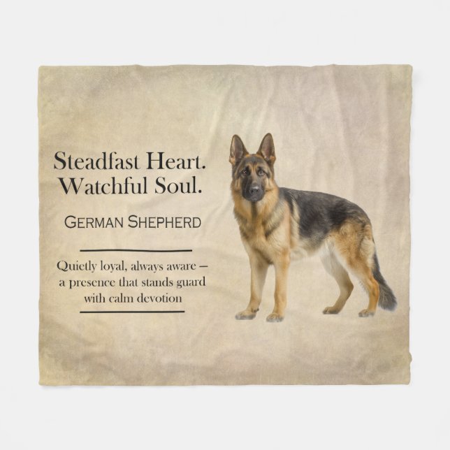 Tysk Schäferhund Vakt Lojalitet Fleecefilt (Framsidan (Horisontell))