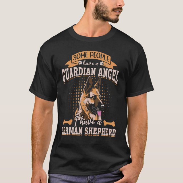 Tysk schäferhund väktarängel 1 t shirt (Framsida)