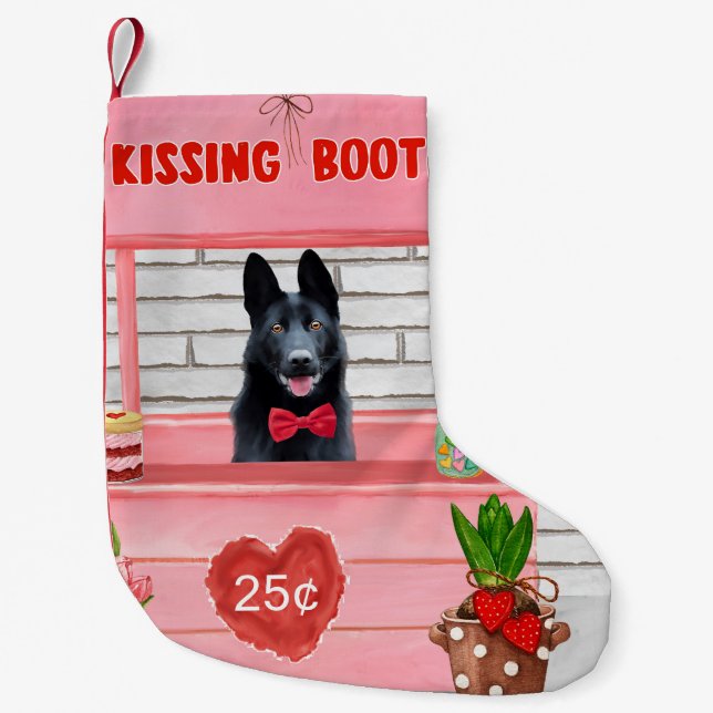 Tysk schäferhund Valentines Day Kysskur Liten Julstrumpa (Framsidan)