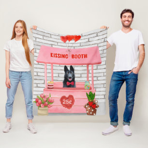 Tysk Schäferhund Valentinsdag Kysskur Fleecefilt