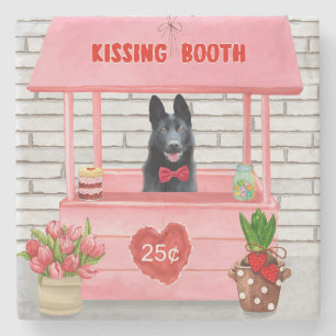 Tysk Schäferhund Valentinsdag Kysskur Stenunderlägg