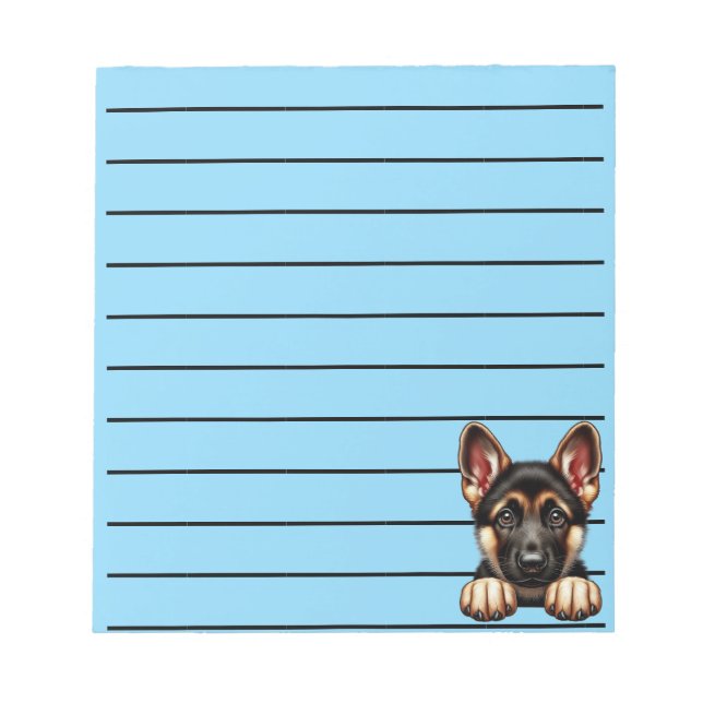 Tysk Schäferhund-valp med uttrycksfulla ögon  Anteckningsblock (Framsida)