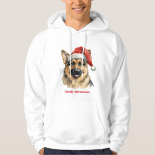 Tysk schäferhund Xmas julklappar idéer Woof Hoodie