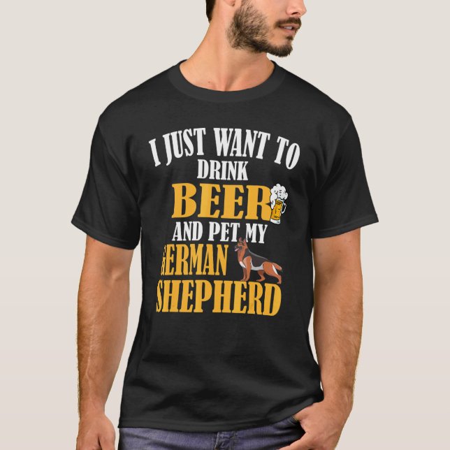 Tysk Schäferhundöl T Shirt (Framsida)