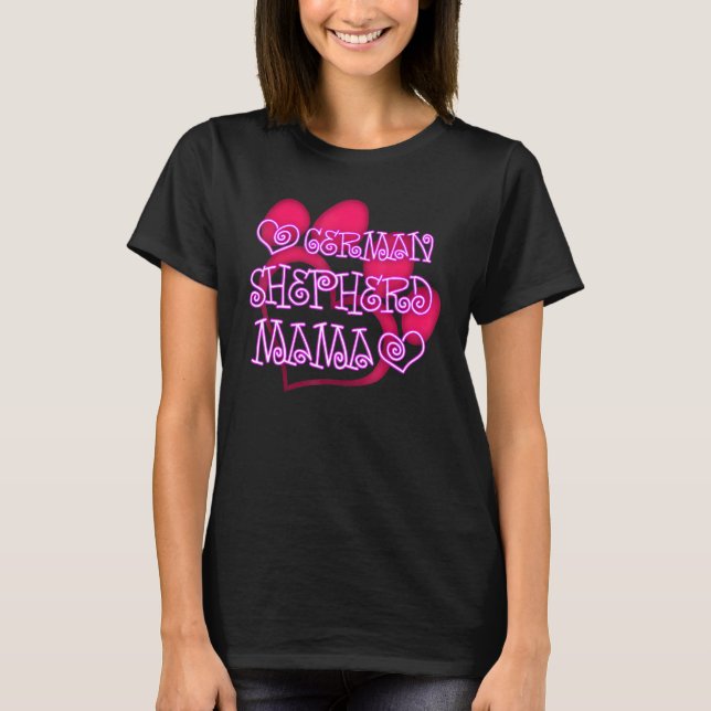 Tysk schäfermamma Hundgrafik T Shirt (Framsida)