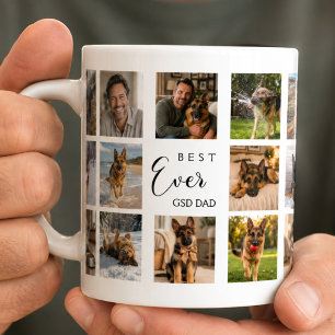 Tysk schäferpappa hund pappa fotokollage kaffemugg
