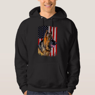 Tysk schepherd American Flagga German Shepherd Hoodie