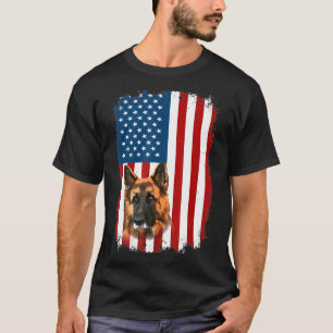 Tysk schepherd American Flagga Usa Patriotic T Shirt