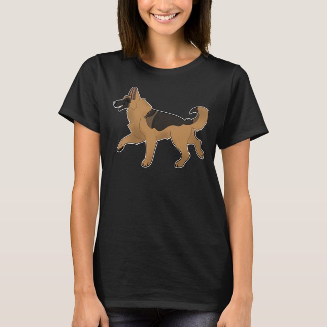 Tysk schepherd Black&amp Tan T Shirt (Framsida)