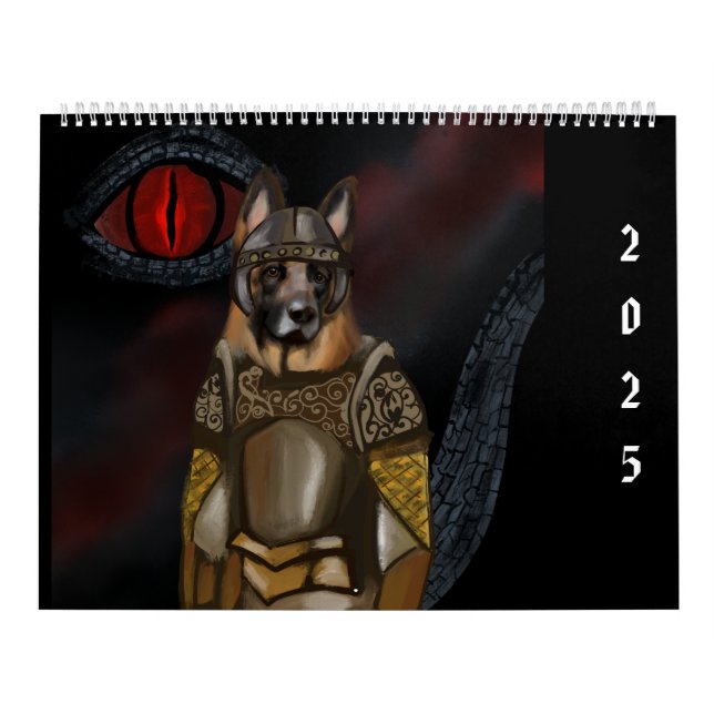 Tysk schepherd "Dragons & Hundar" Kalender (Omslag)