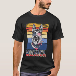 Tysk schepherd Hund American Patriot Shirt Indepen T