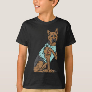 Tysk schepherd I Kärlek Mamma Tattoo K9 Hund älska T Shirt