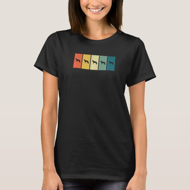 Tysk schepherd Retro Sunset German Shepherd T Shirt (Framsida)