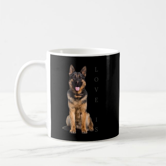 Tysk schepherd Shirt Shepard Hund Mamma Pappa Kärl Kaffemugg (Vänster)