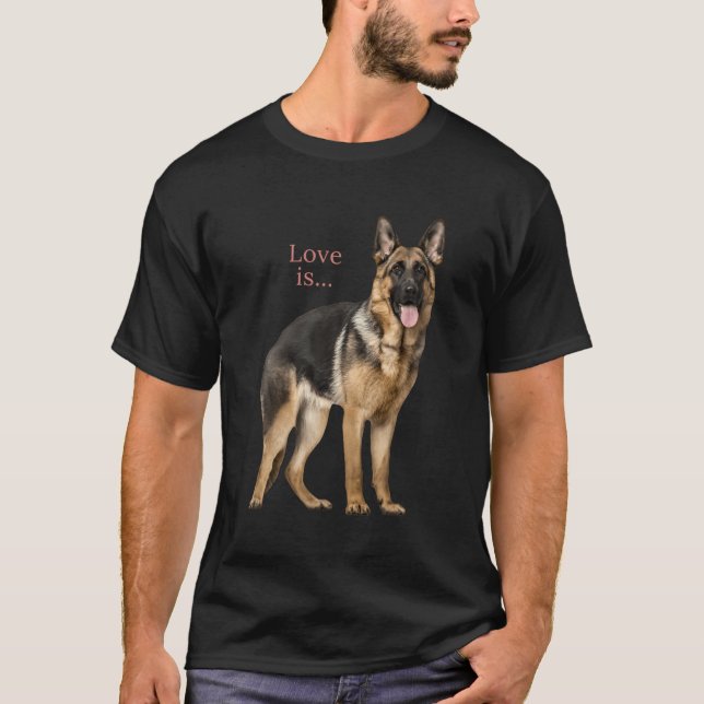 Tysk schepherd Shirt Shepard Hund Mamma Pappa Kärl T Shirt (Framsida)