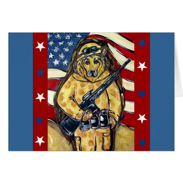 Tysk schepherd Soldier Hälsningskort (Framsidan Horizontal)