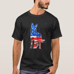 Tysk schepherd Tie Dye American Flagga Patriotic 4 T Shirt