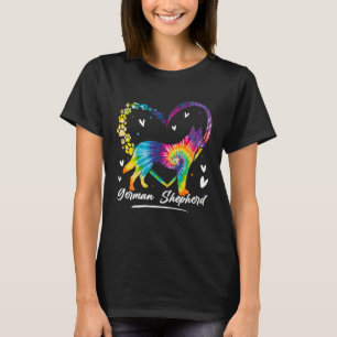 Tysk schepherd Tie Dye Rainbow Hund T Shirt