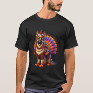 Tysk schepherd Turkey Funny Thanksgiving Animal D T Shirt